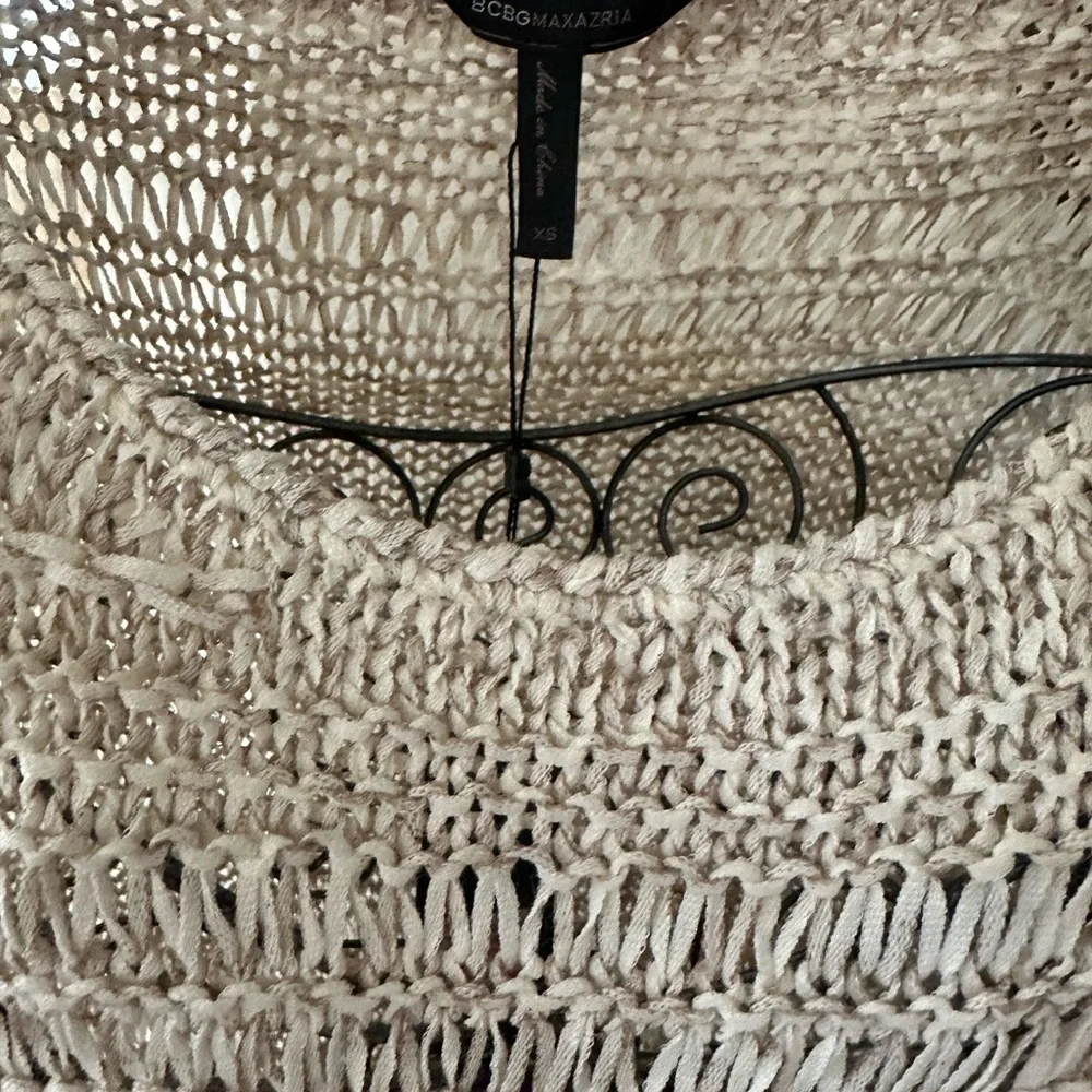 BCBGMAXAZRIA Women's Relax Mixed Stitch Sweater In Plaster Combo Size XS $178 - Picture 3 of 8